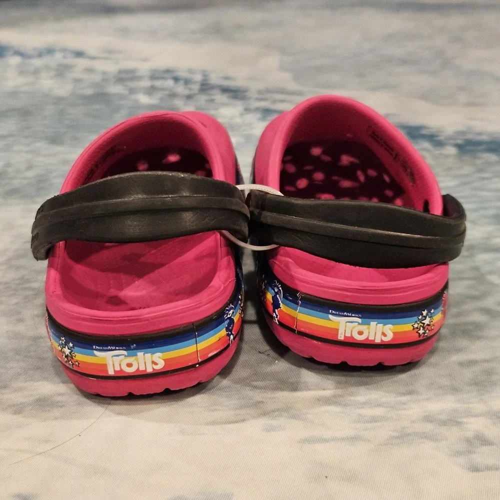 Crocs Trolls‎ Toddler Size 7 Pink Clogs Slip On Kids Shoes